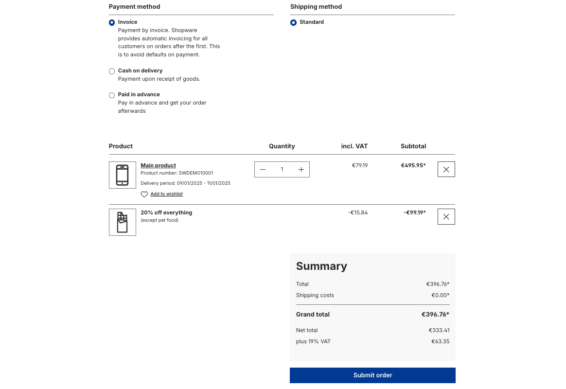 alternative image and description for a promotion on the confirm page